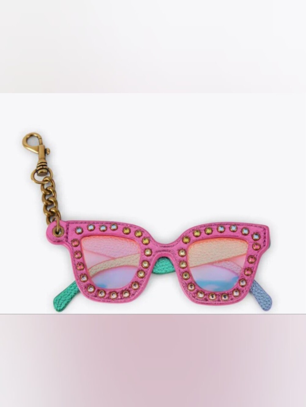 Kurt Geiger Pink Rhinestone Sunglasses Keychain Accessory - Picture 2 of 2